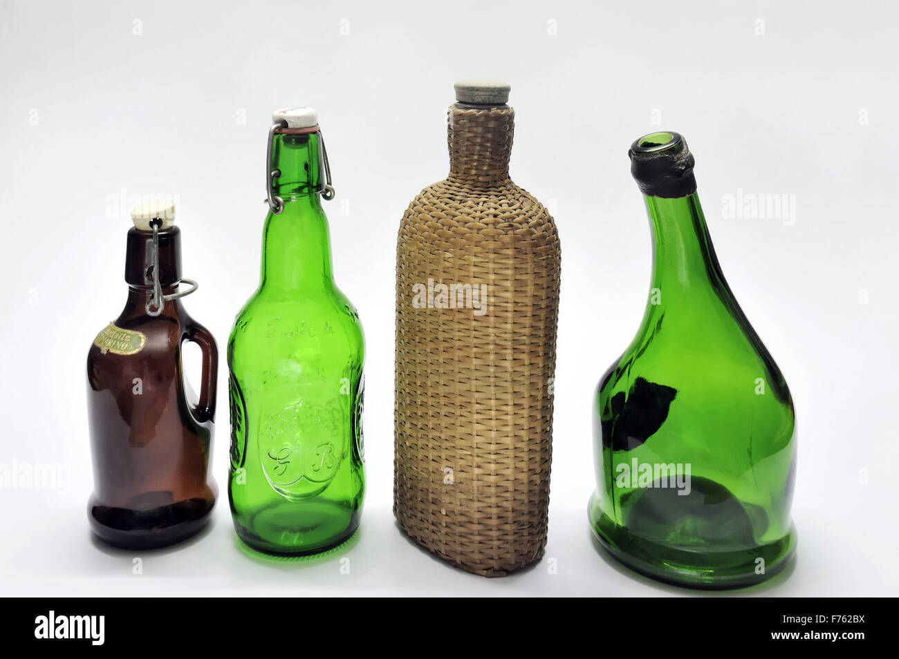 glass bottles, old bottles, antique bottles, vintage bottles Stock