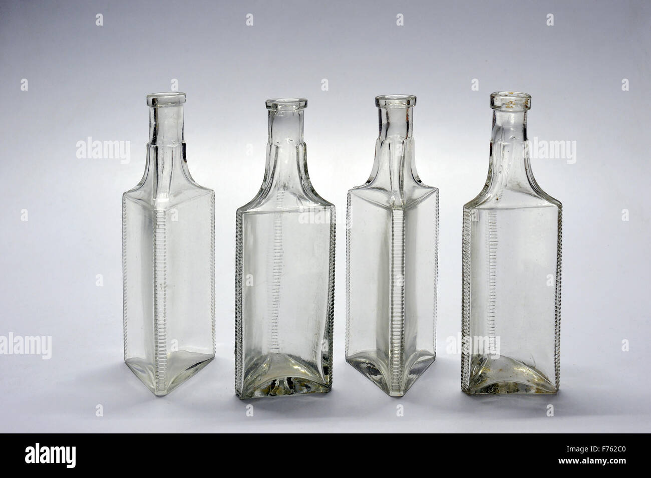 glass bottles, old bottles, antique bottles, vintage bottles, medicine bottles Stock Photo