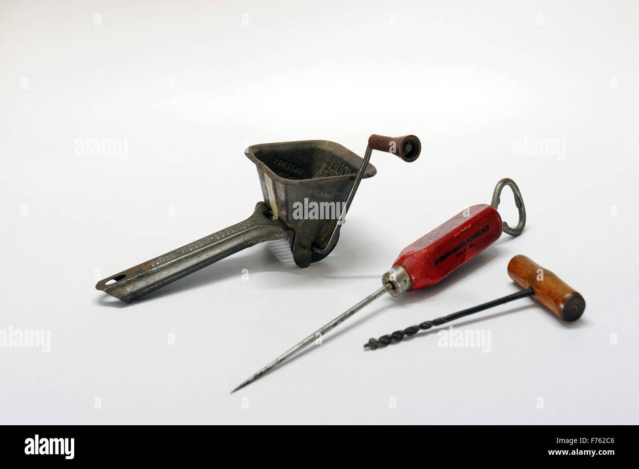 ice pick, corkscrew, French herb chopper Stock Photo