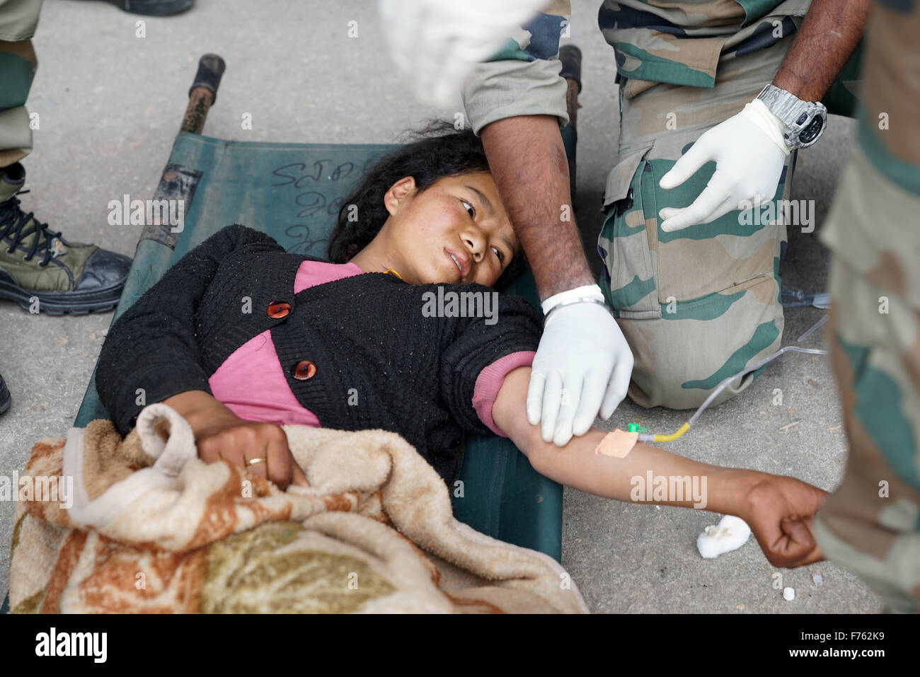 Earthquake, Earthquake Nepal, Earthquake 2015, Gorkha Earthquake, earthquake victim, earthquake rescue, Kathmandu, Nepal, Asia Stock Photo