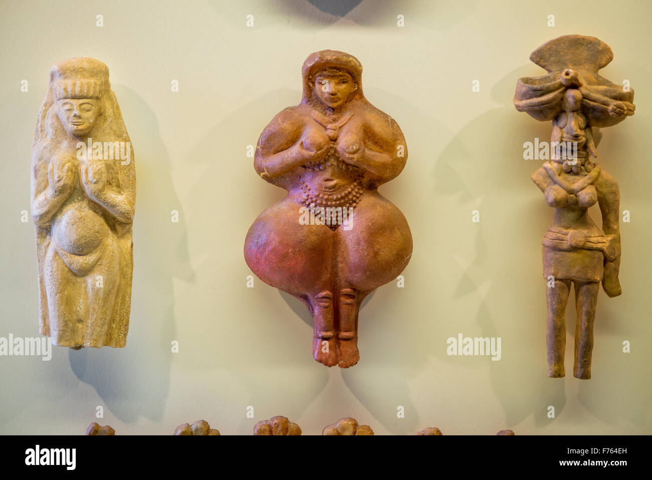 Historic hand carved female figures in a museum in South Africa Stock Photo