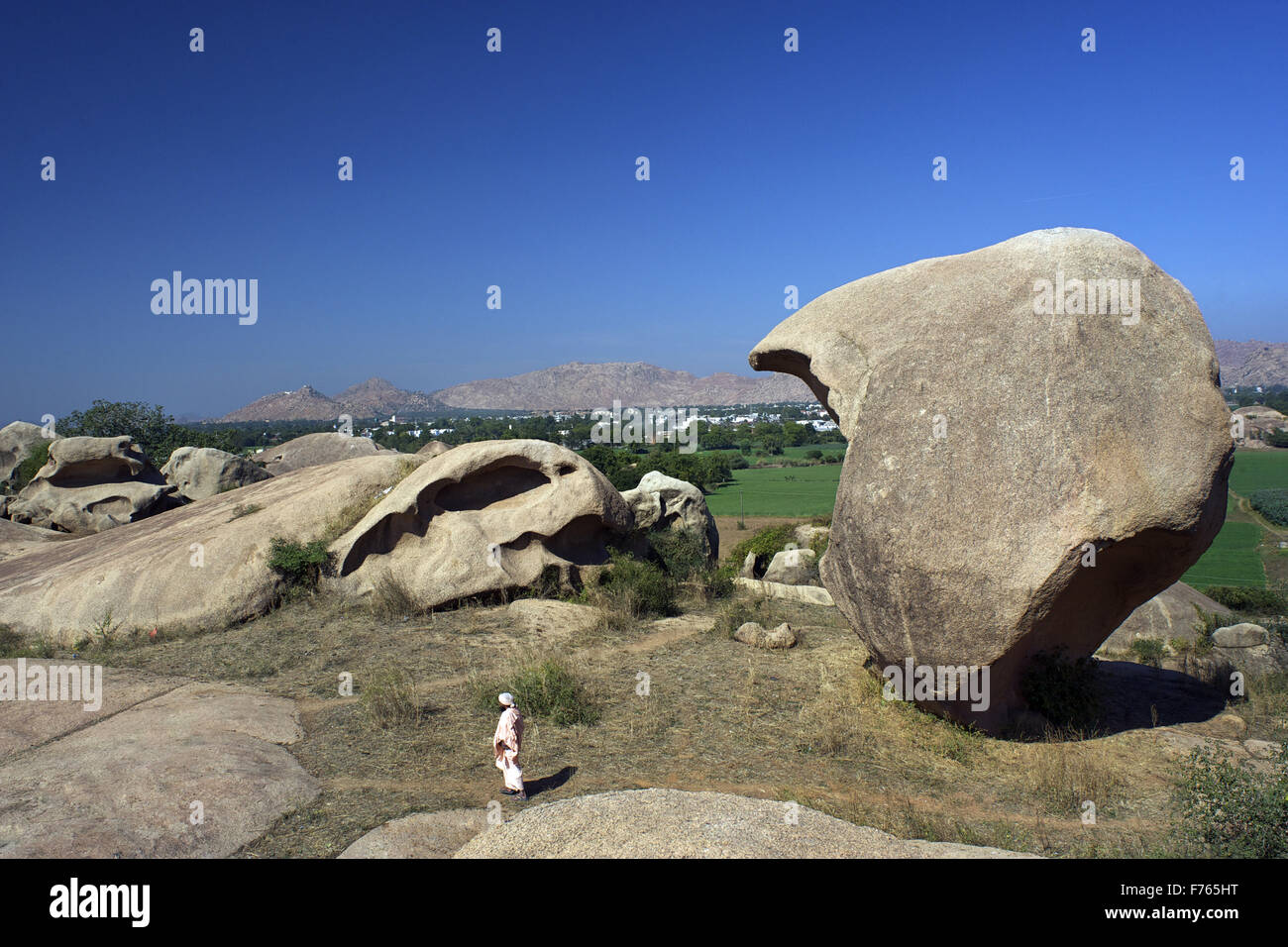 Rock sculpture, Idar Hills, Idar, Sabarkantha, Aravalli mountain range, Gujarat, India, Asia Stock Photo