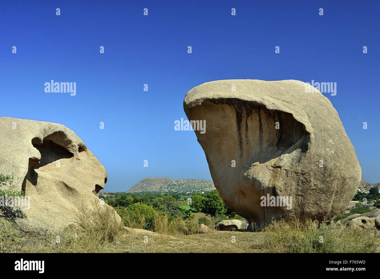 Rock sculpture, Idar Hills, Idar, Sabarkantha, Aravalli mountain range ...