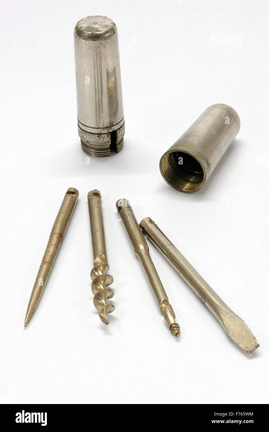 Vintage pocket corkscrew, old pocket corkscrew, antique pocket corkscrew, Stock Photo