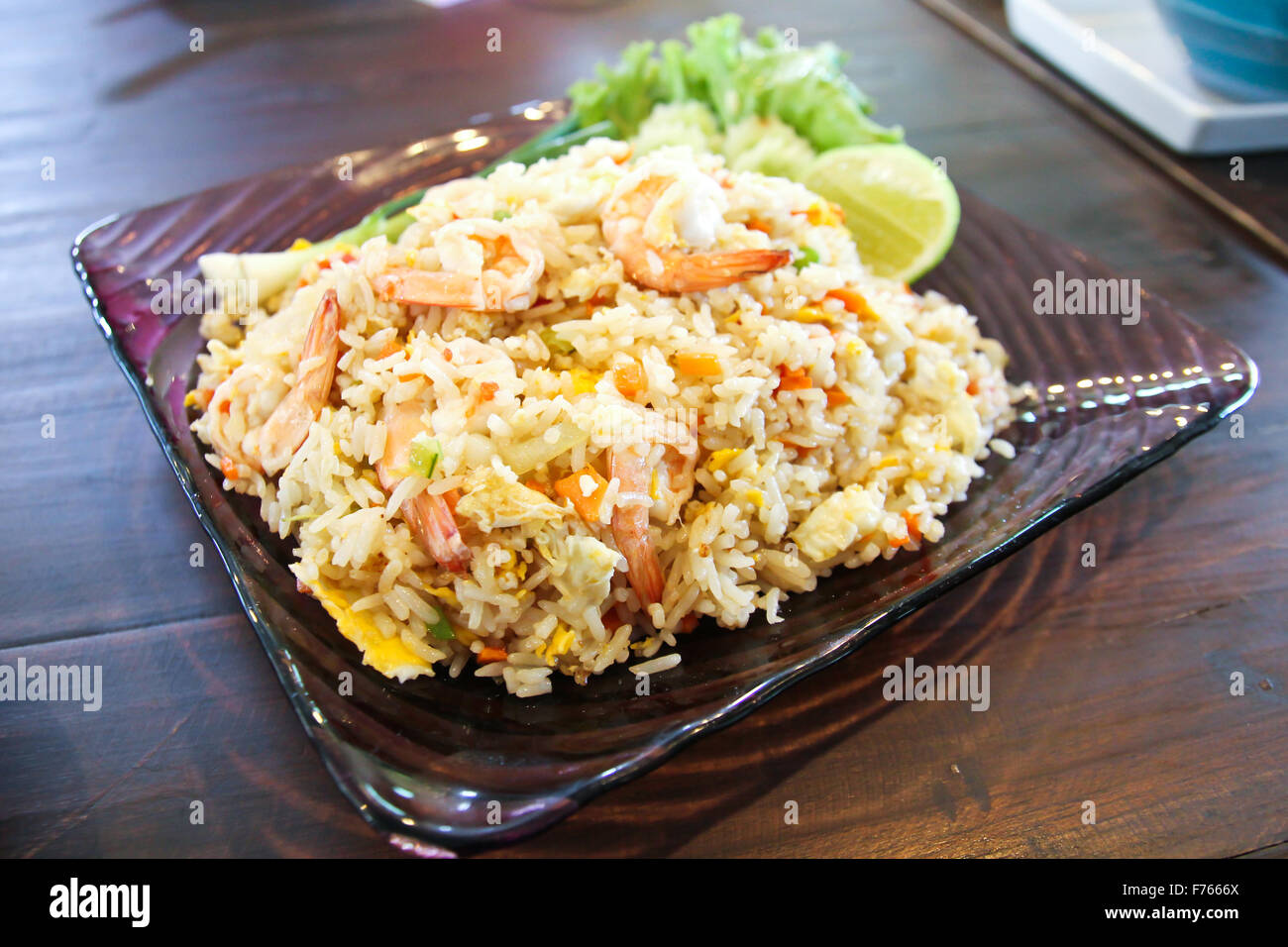 Fried rice with shrimp Stock Photo - Alamy