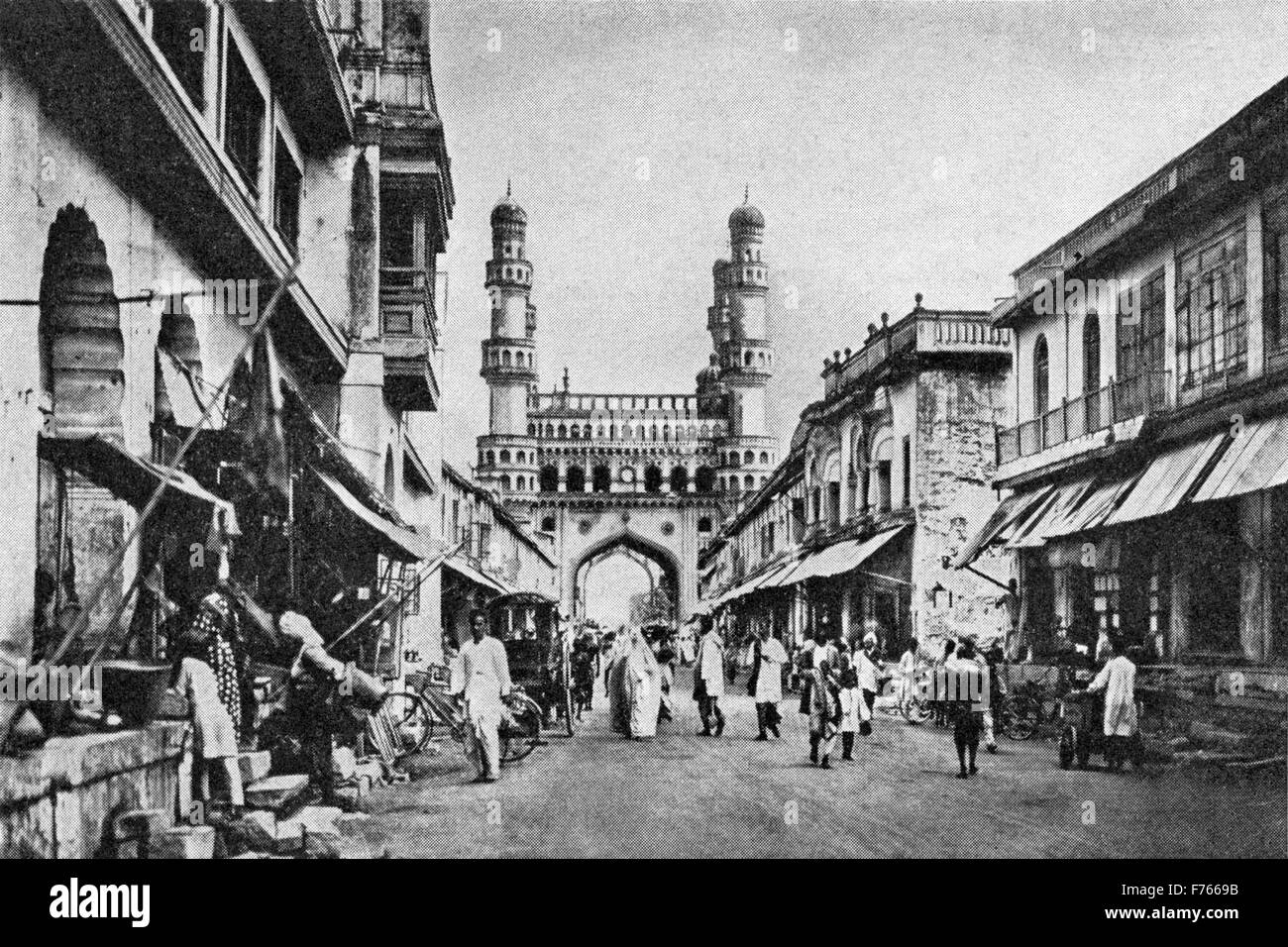 Vintage charminar hyderabad andhra pradesh india asia Stock Photo