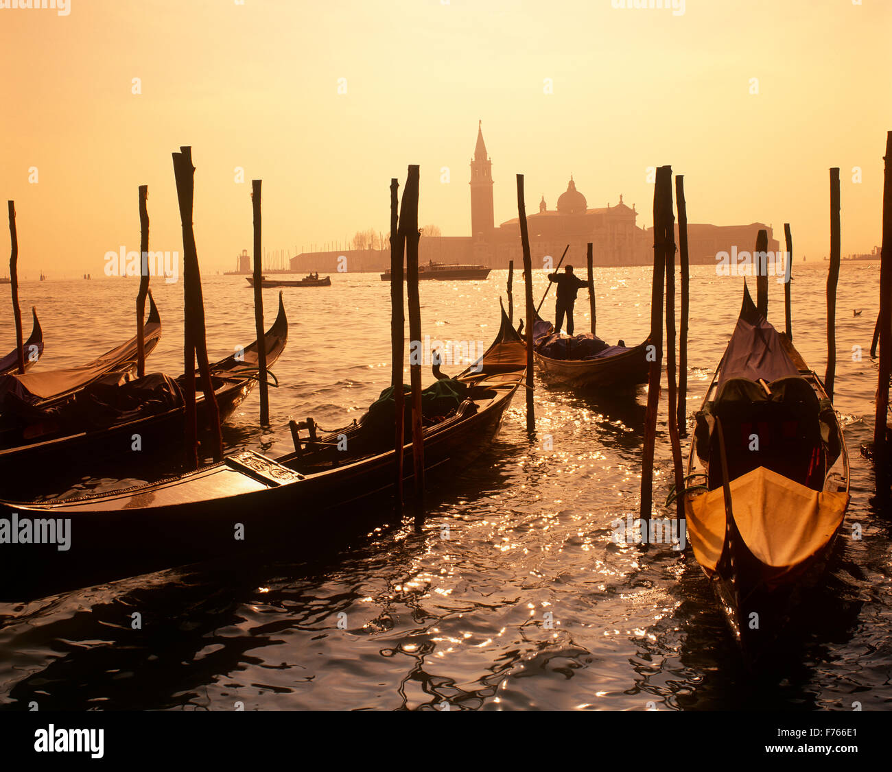 St.Marks and  gondolas, Venice, Veneto, Italy Stock Photo