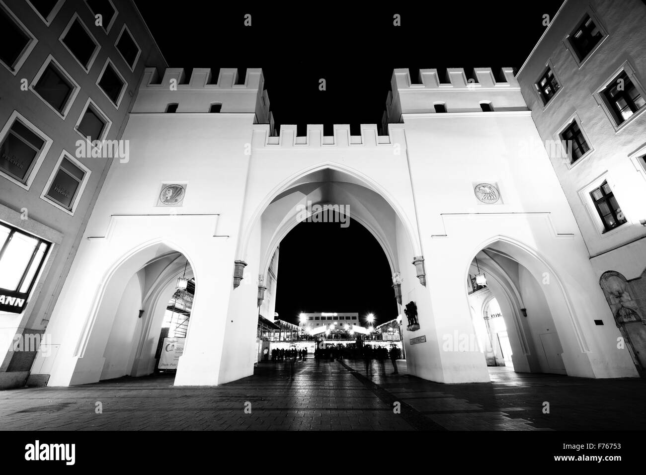 Karlstor at night, in Munich, Germany Stock Photo Alamy