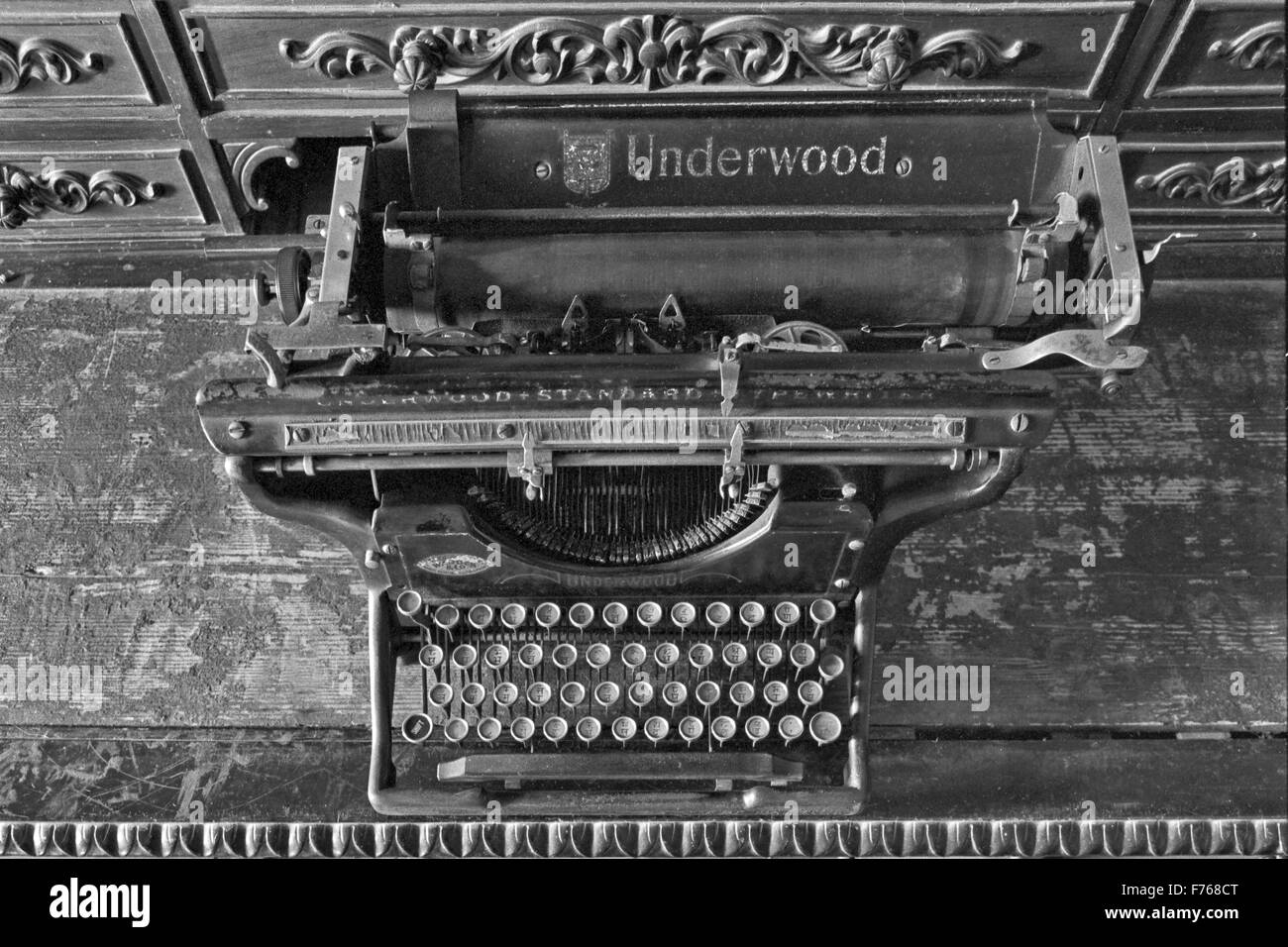 underwood typewriter, old underwood typewriter, antique underwood typewriter, vintage underwood typewriter, Stock Photo