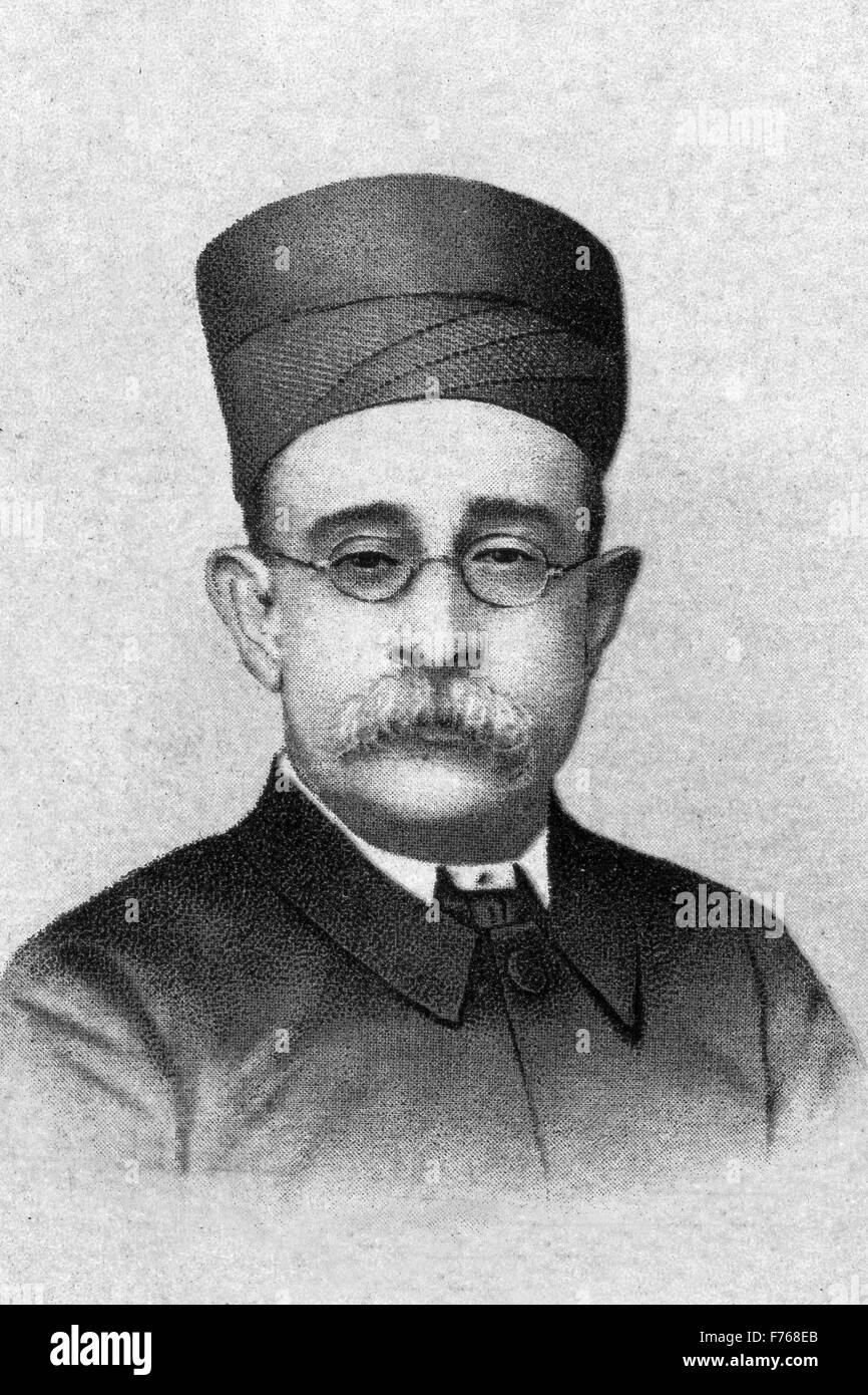 Dinshaw Edulji Wacha portrait, Bombay, Mumbai, Maharashtra, India, Asia, old vintage 1900s picture Stock Photo