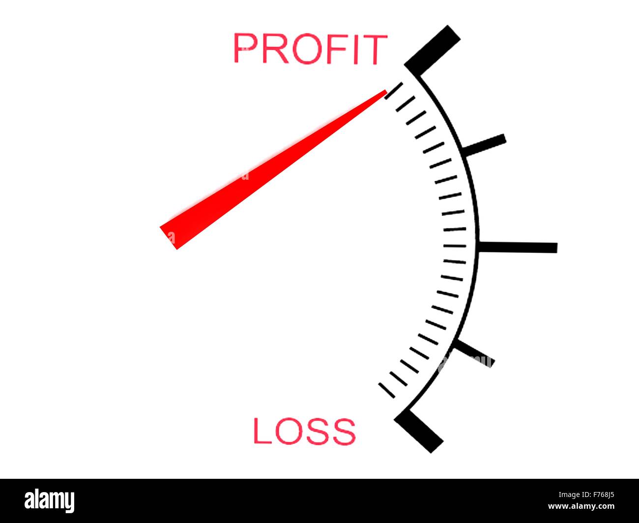 three dimensional loss and profit gauge Stock Photo Alamy