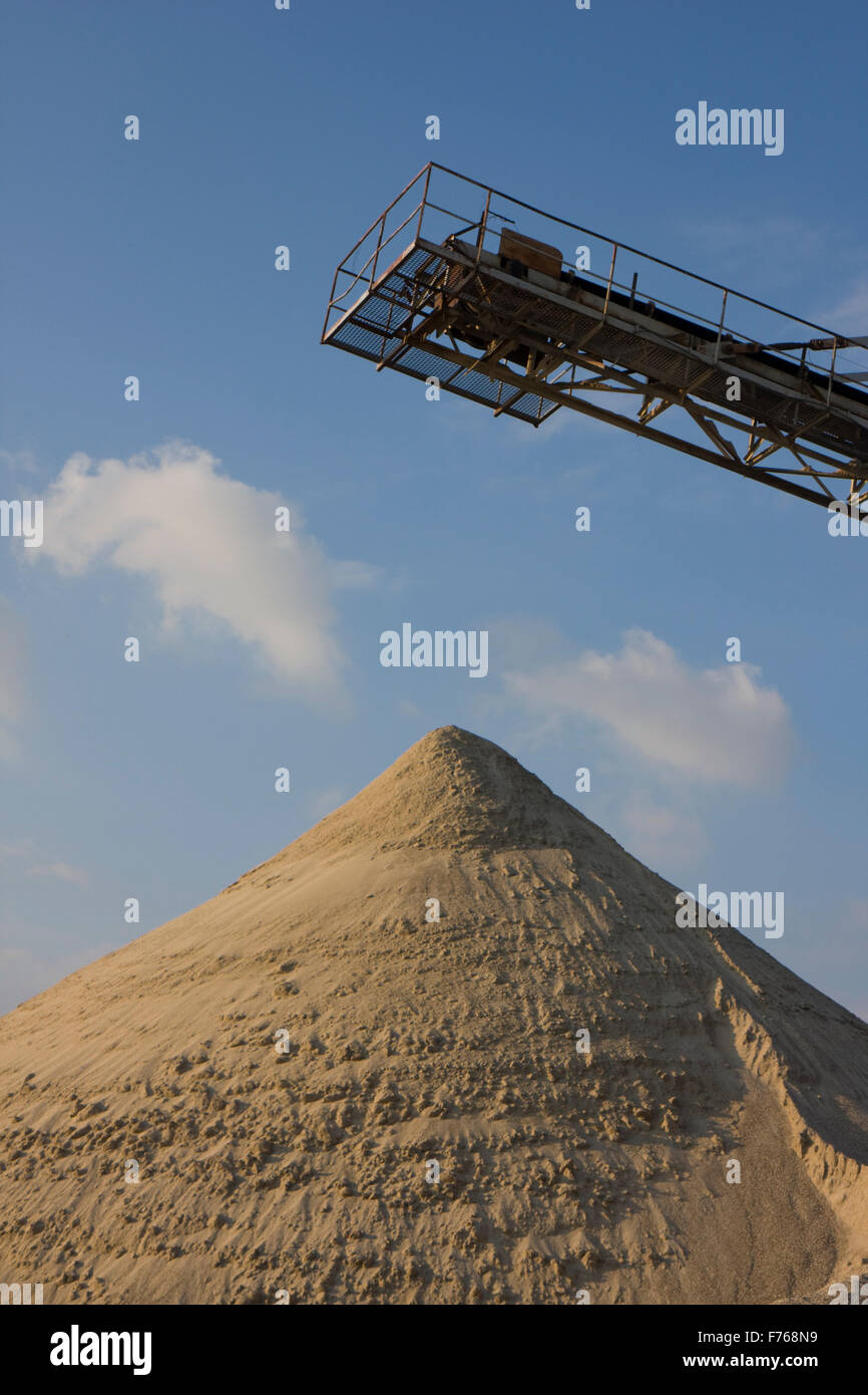 belt conveyor and a heap of gravel Stock Photo Alamy