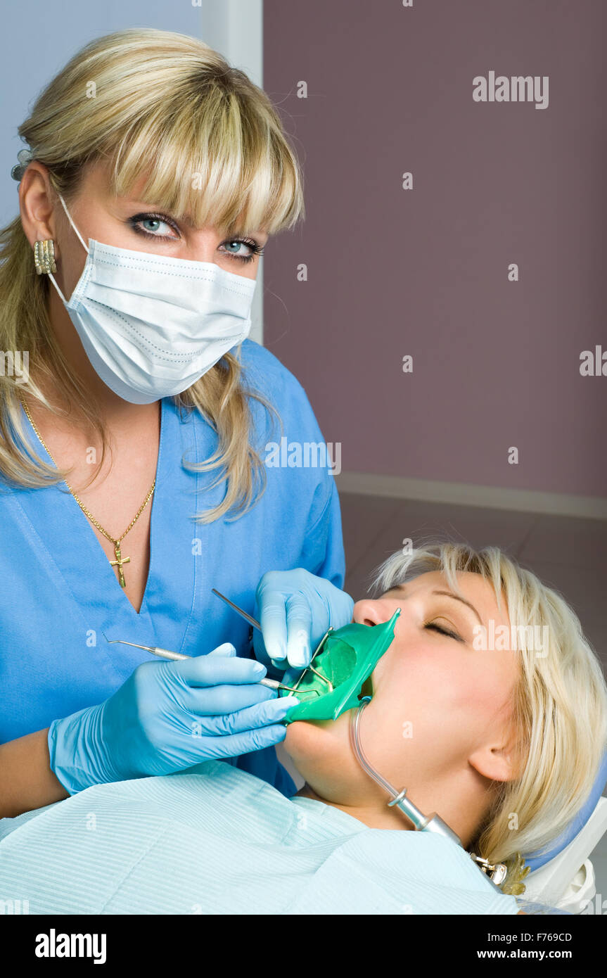 dentistry, tooth cavity stopping Stock Photo Alamy