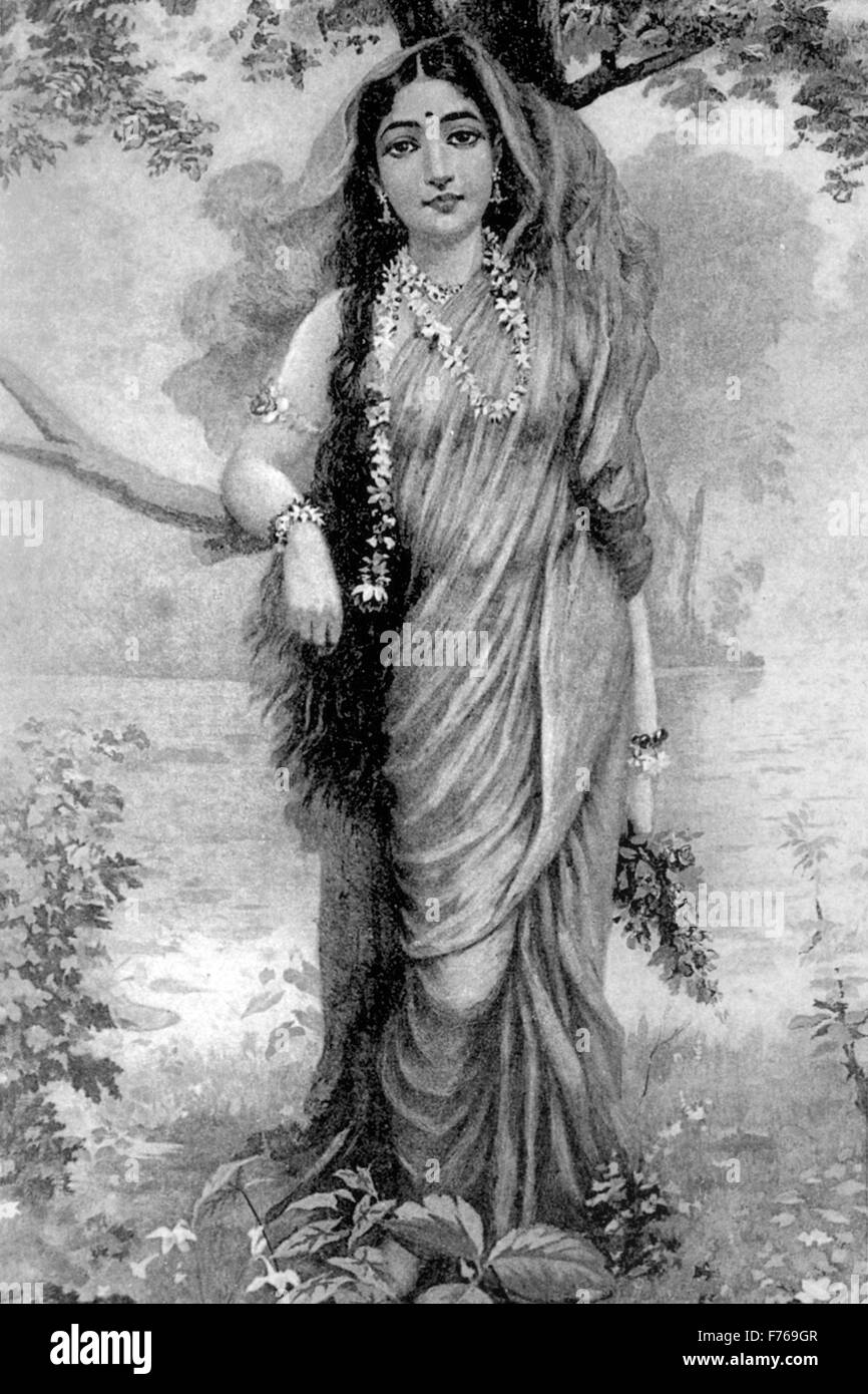 Shakuntala painting, Raja Ravi Varma painting, Ravi Varma painting ...