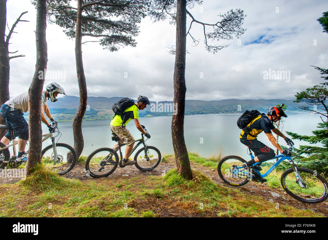 Mountain Biking rostrevor carlingford down northern ireland Stock Photo
