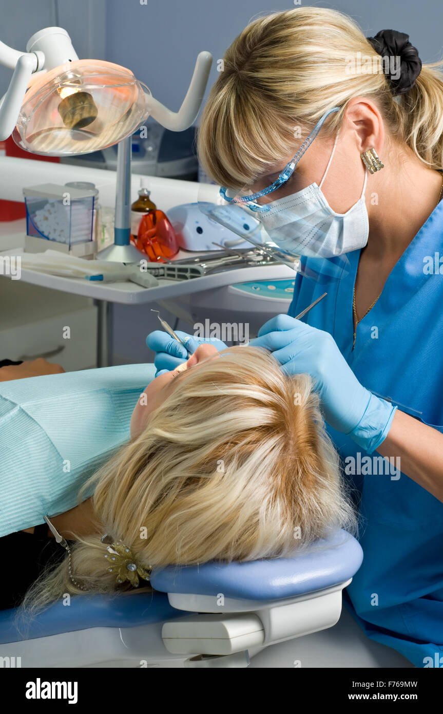 dentistry, tooth cavity stopping Stock Photo Alamy