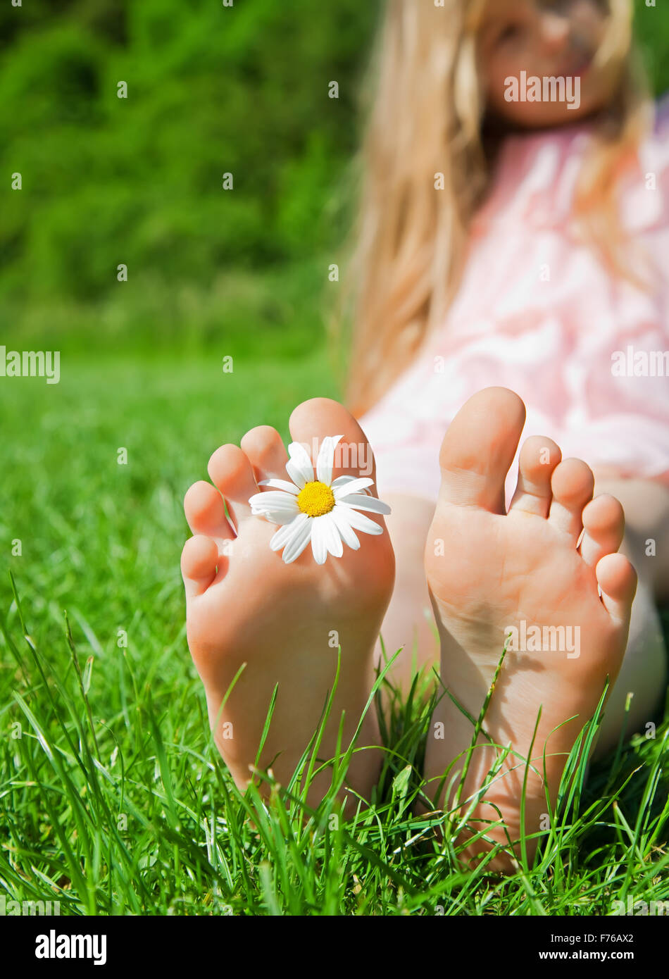 Kids Five Fingers On Green Grass Stock Photo 2244762073