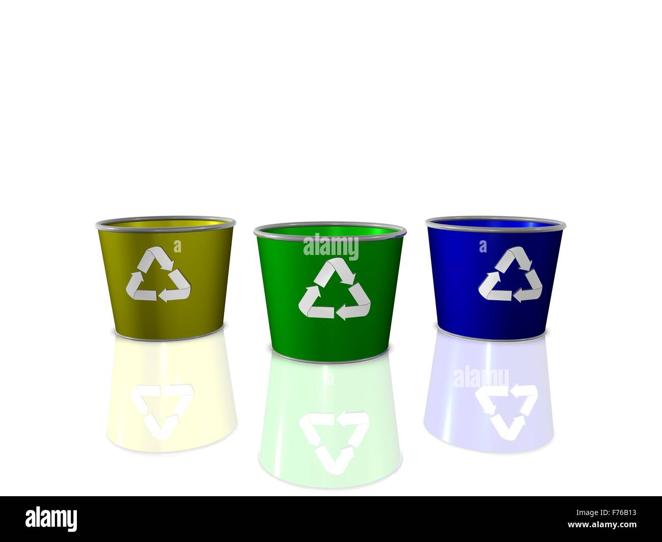 Blue yellow green recycling bins hi-res stock photography and images ...