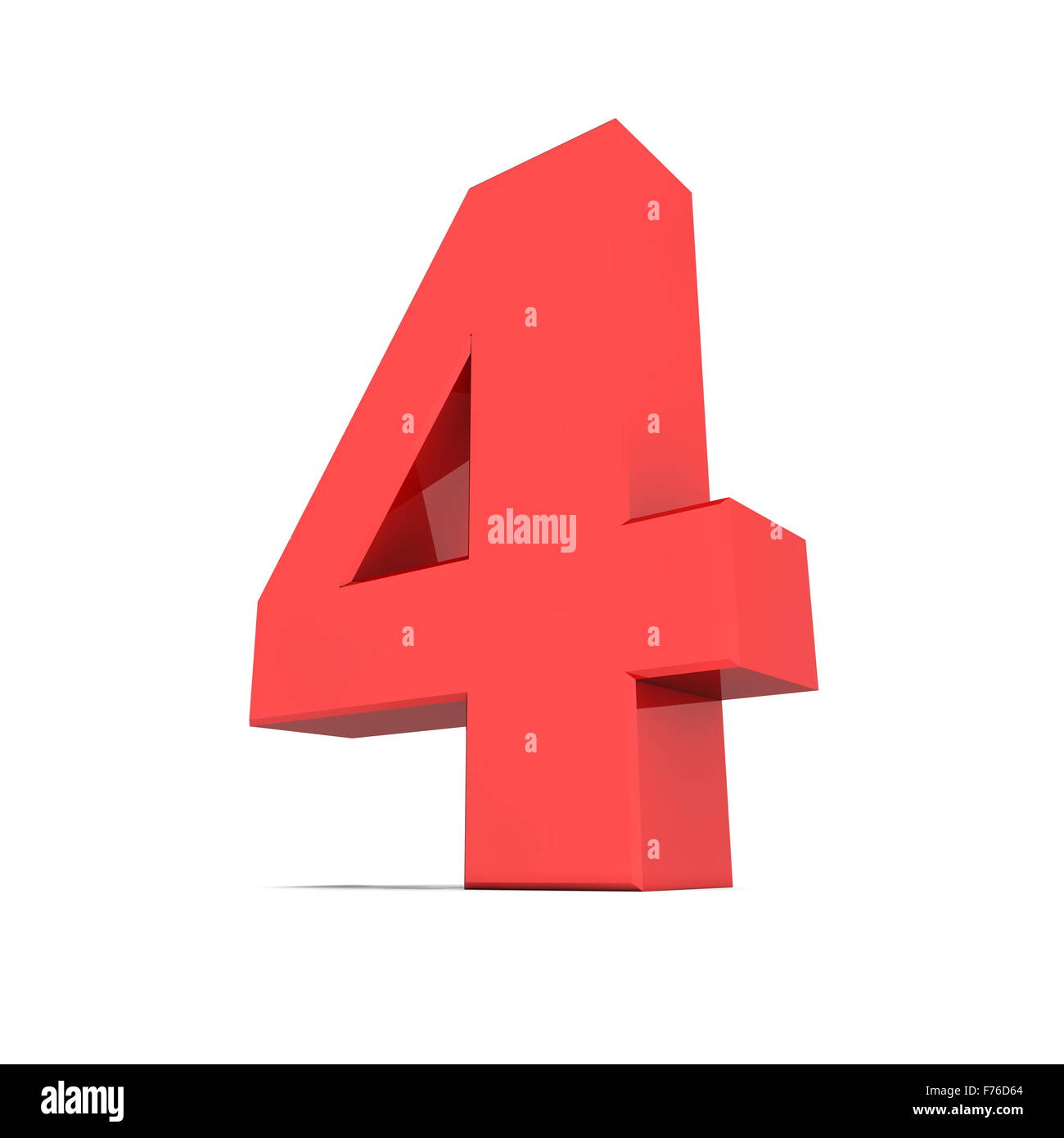 Shiny Red Number 4 Stock Photo - Alamy