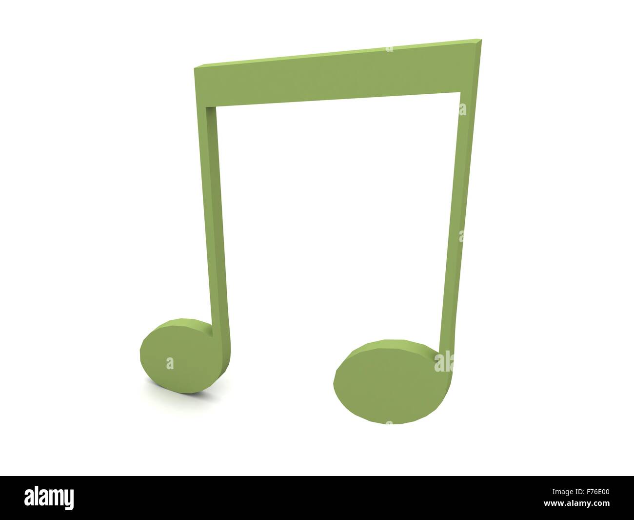 three dimensional musical note in green color Stock Photo - Alamy