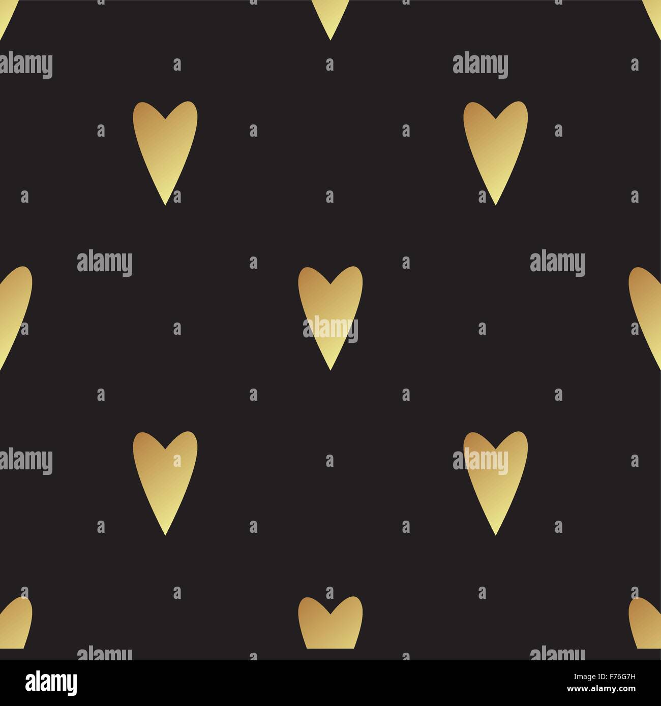 Seamless vector gold pattern with hearts. Vector illustration Stock ...