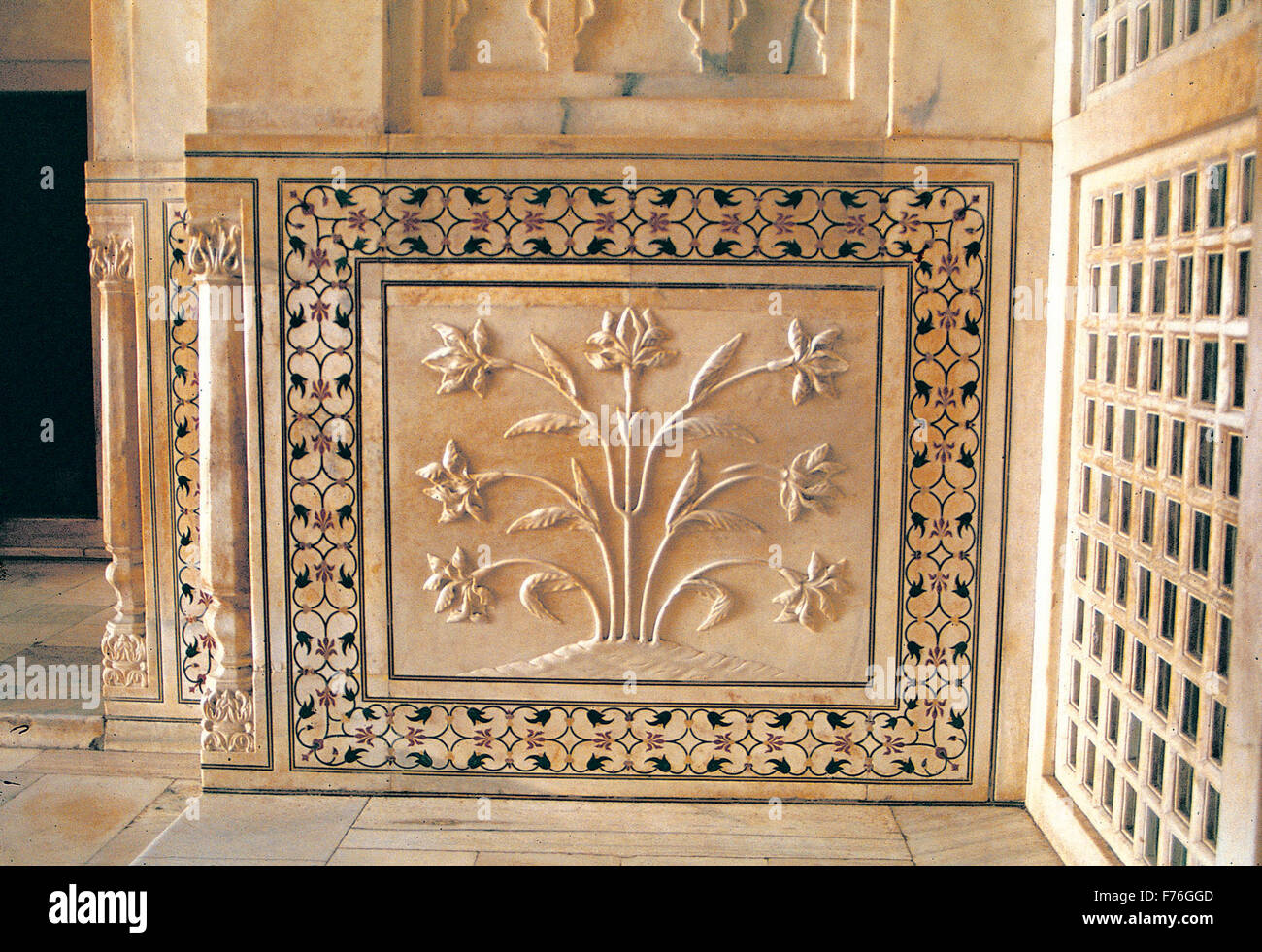 Motif Of Taj Mahal Agra Delhi India Asia Stock Photo Alamy