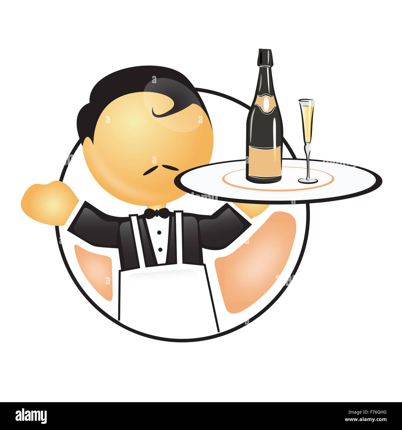 Waiter illustration Cut Out Stock Images & Pictures - Alamy