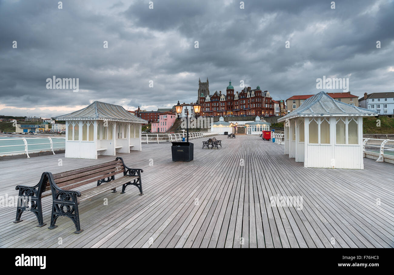 Evening on the pier at Cromer on the north coast of Norfolk Stock Photo