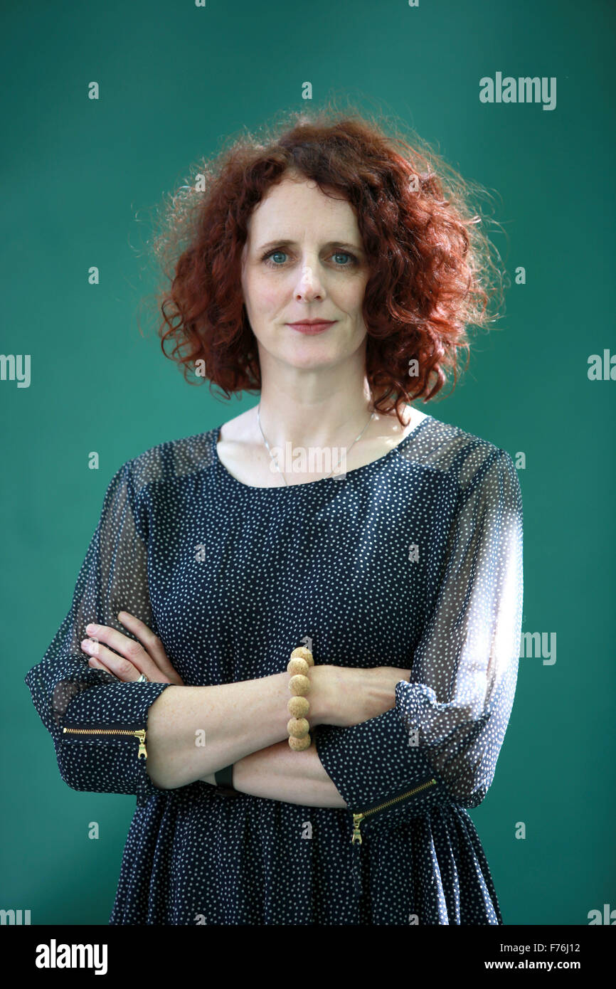 A portrait of Maggie O'Farrell in Charlotte Square Garden's during Edinburgh Book Festival. Stock Photo