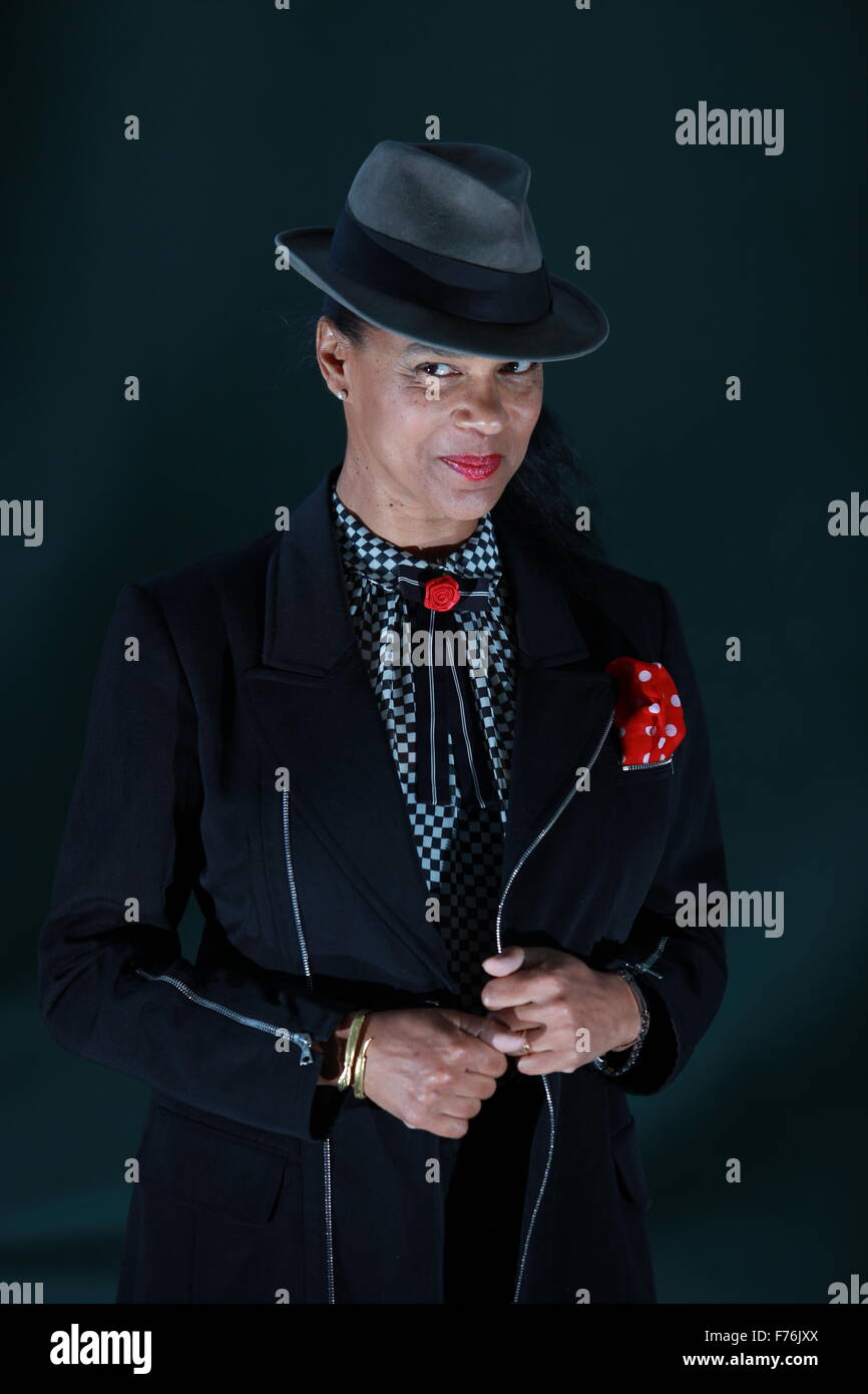 A portrait of Pauline Black in Charlotte Square Gardens during The Edinburgh Book Festival. This photo has been taken on 22/8/20 Stock Photo