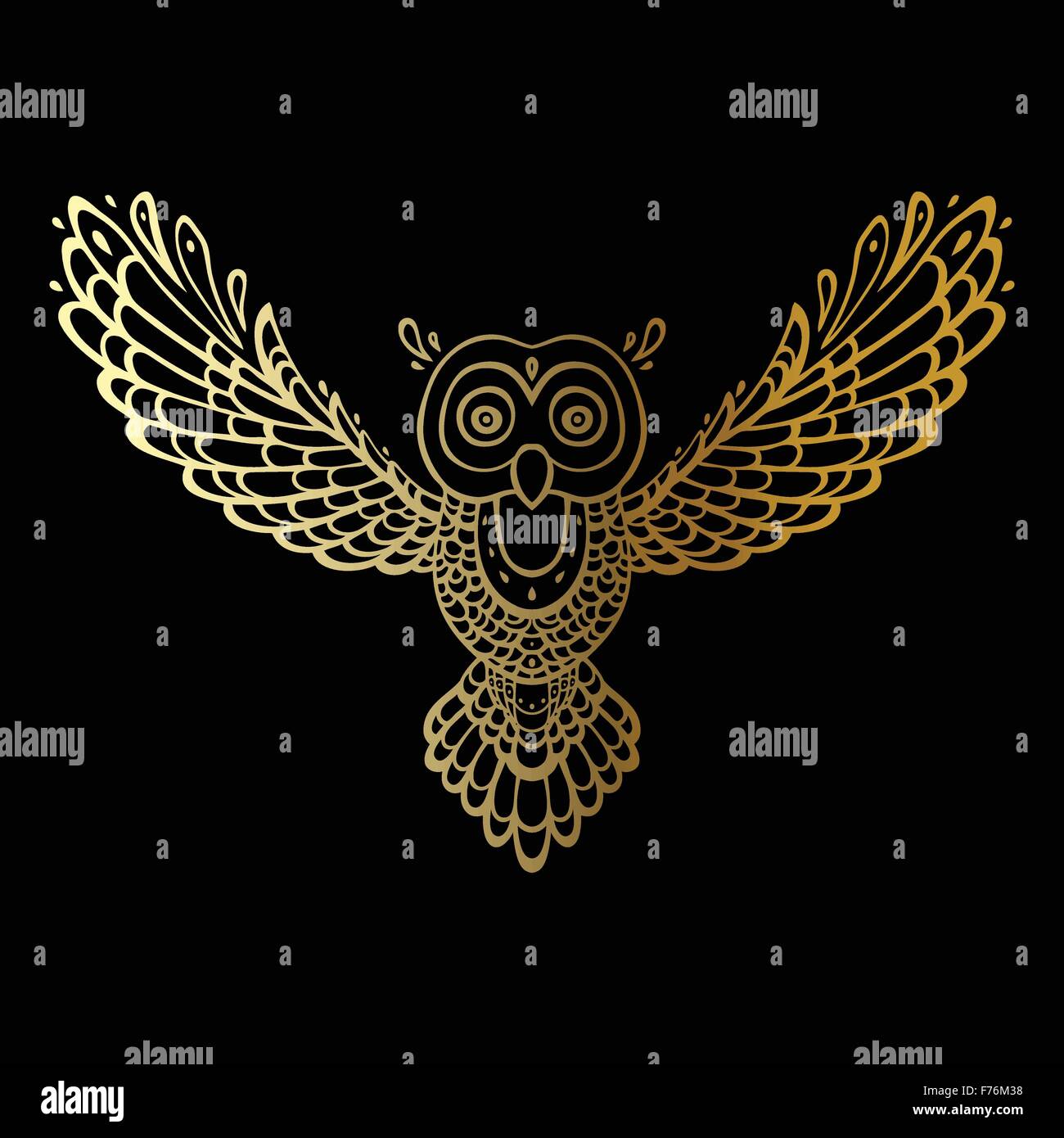 Owl Tribal Pattern Stock Vector Image Art Alamy   Owl Tribal Pattern F76M38 