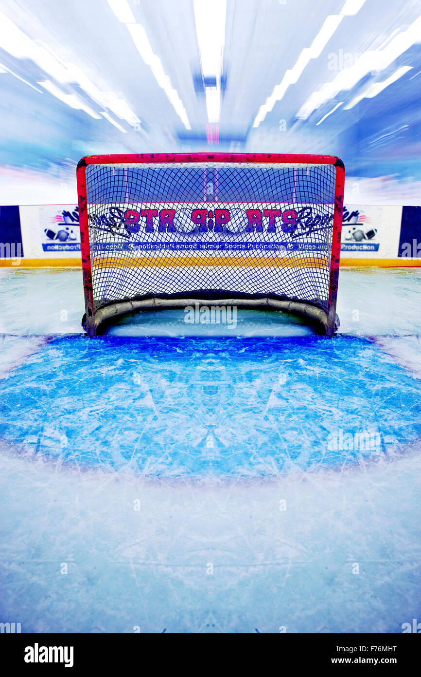 Indoor Ice Hockey Net Stock Photo Alamy