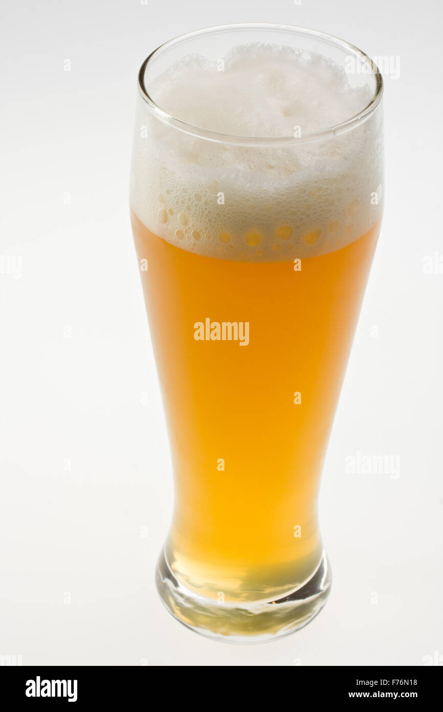 glass of bavarian wheat beer isolated on white Stock Photo Alamy