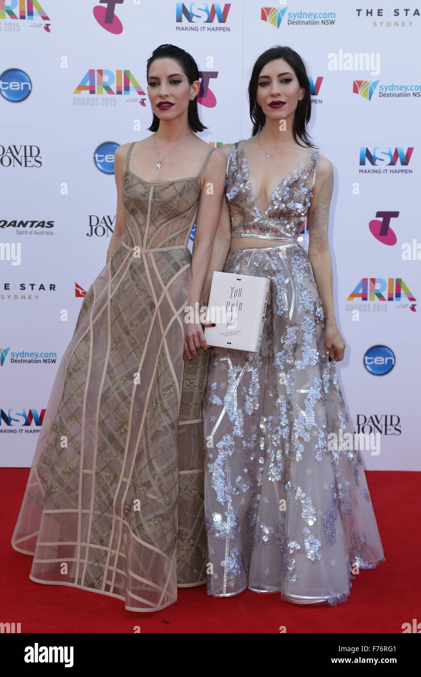 Sydney, Australia. 26 November 2015. The Veronicas (sisters Lisa and ...