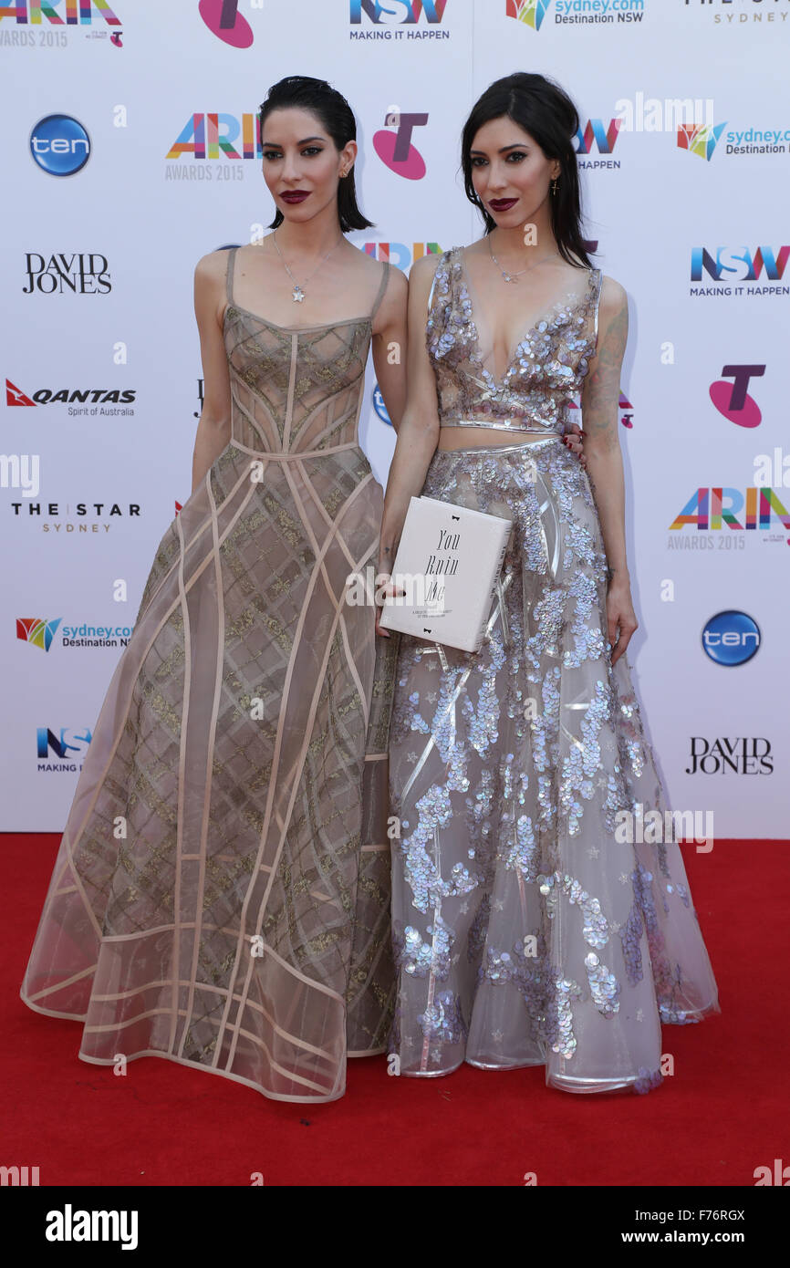 Sydney, Australia. 26 November 2015. The Veronicas (sisters Lisa and ...