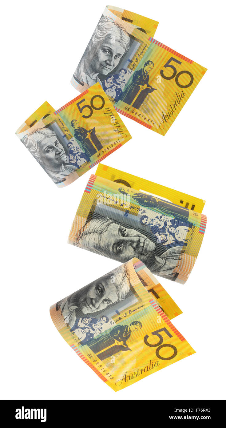 Aussie Money, Falling Stock Photo
