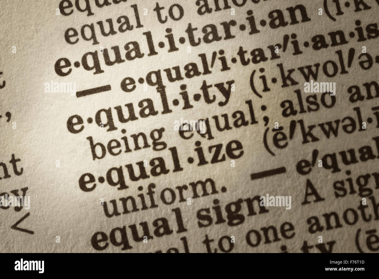 Definition of Equality Stock Photo