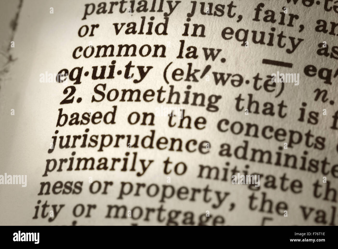 Definition of Equity Stock Photo Alamy