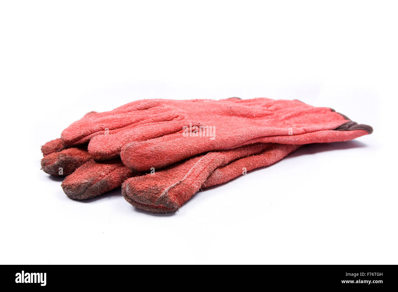 Red Gardeners Gloves Stock Photo