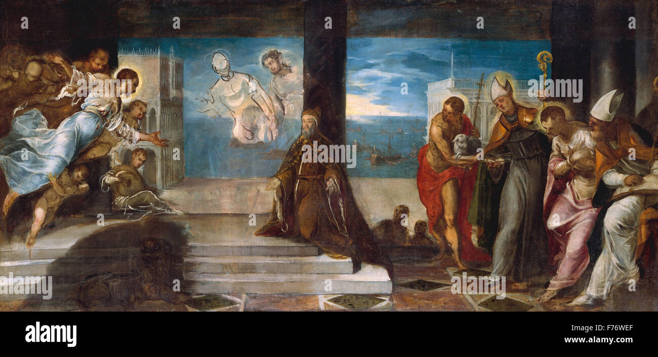 Jacopo Tintoretto - Doge Alvise Mocenig presented to the Redeemer Stock Photo