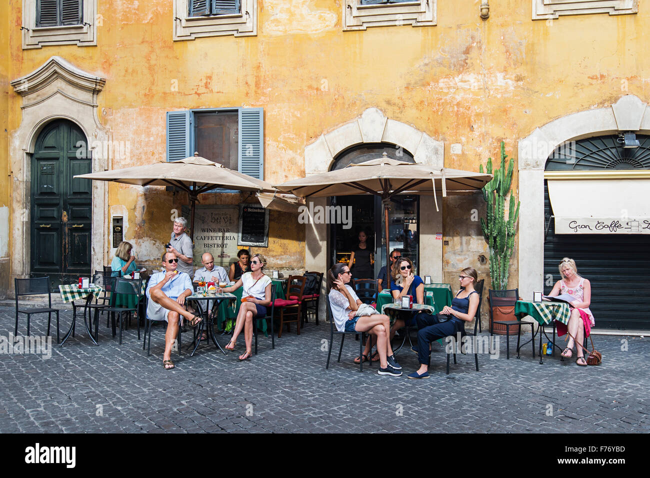 Tourists in a bar, Rome Stock Photo