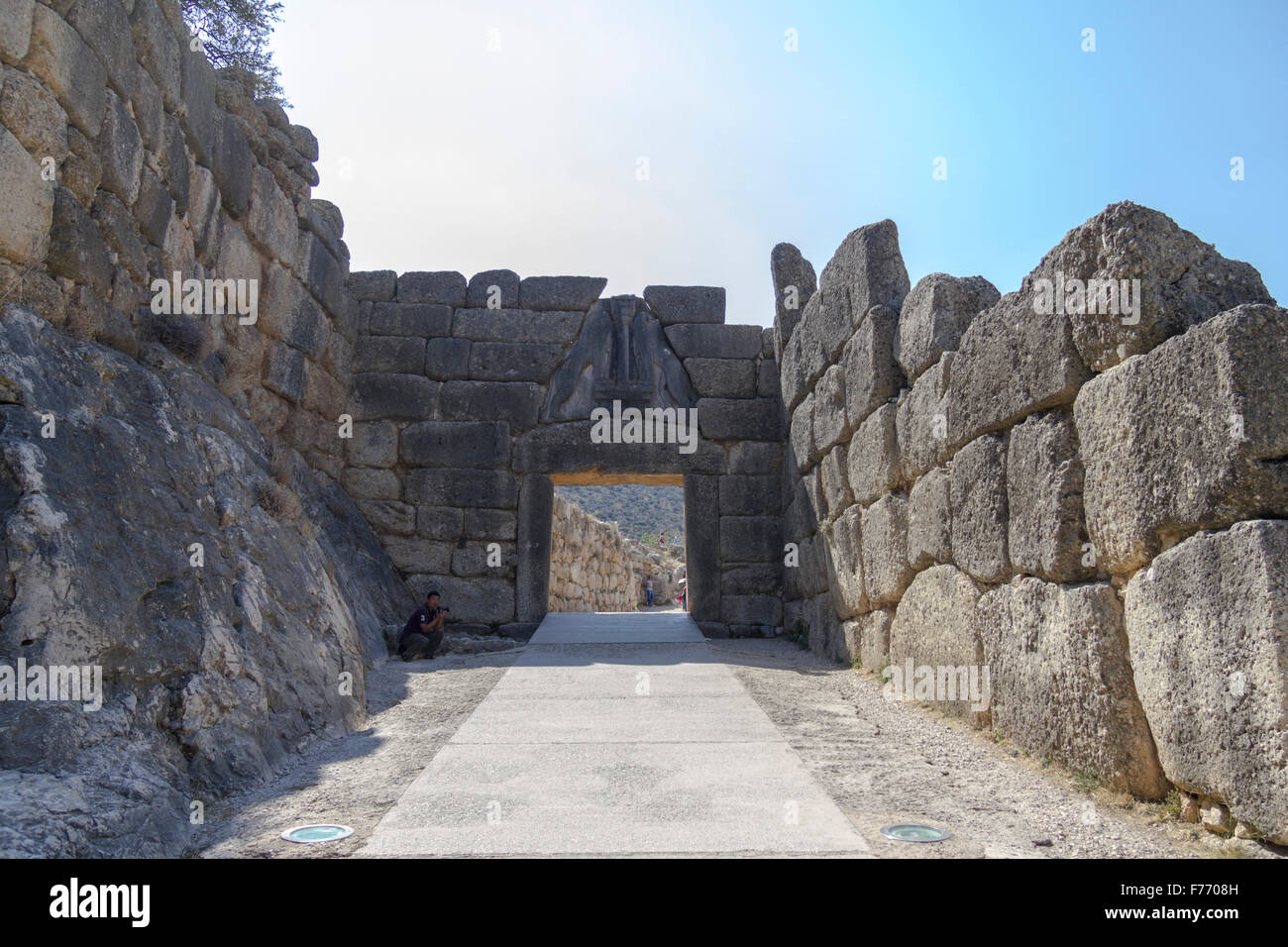 Ancient gate at Mycenae, Greece Stock Photo