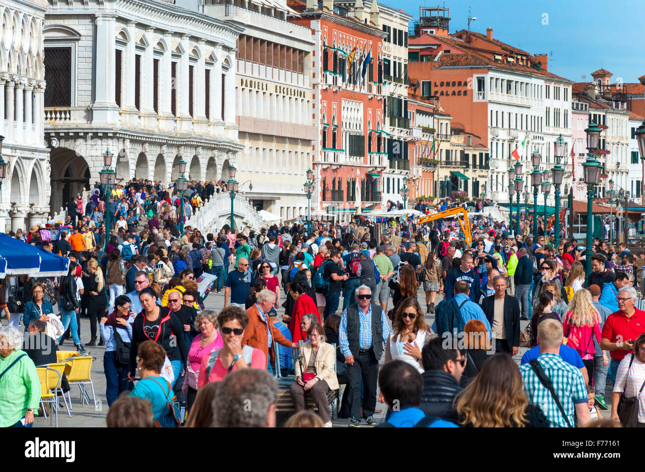 Tourist crowds in Venice, Italy Stock Photo