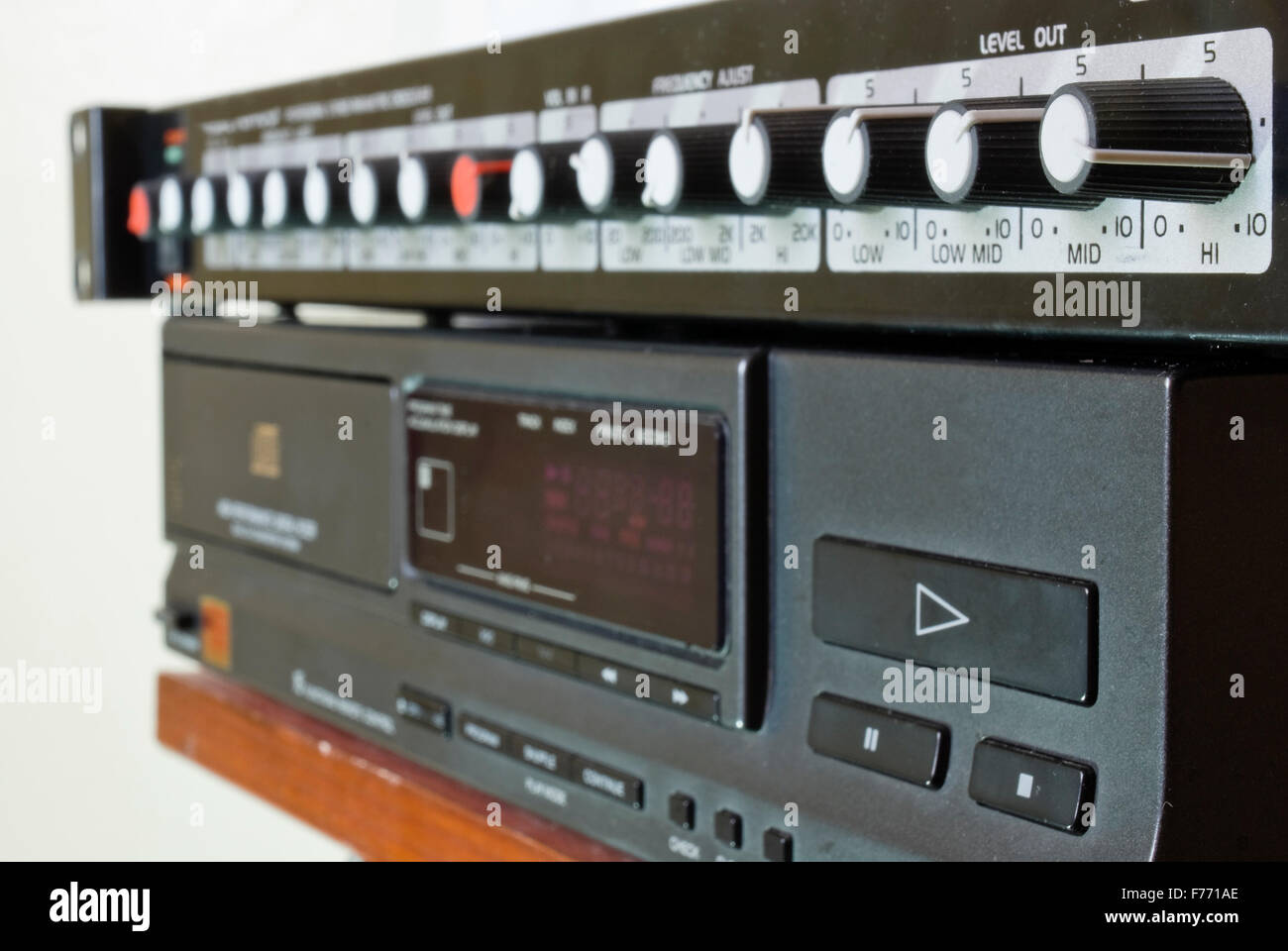 Crossover and CD Player Stock Photo
