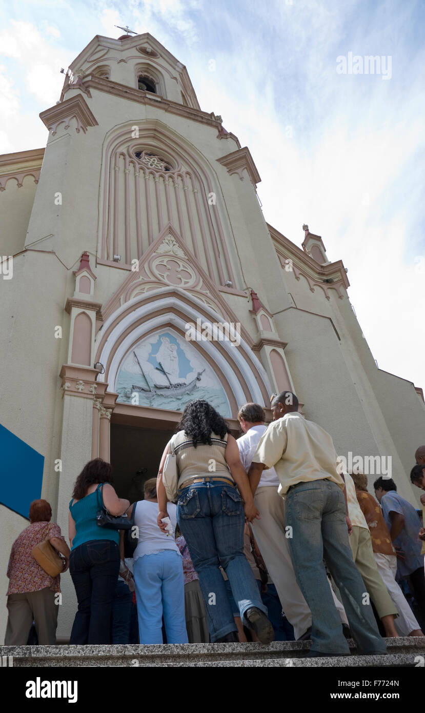 Devotees Entering Church Stock Photo