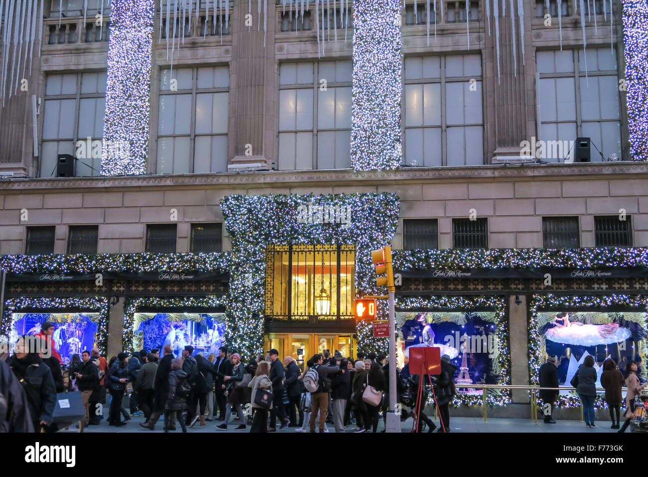 Saks Fifth Avenue With Christmas Light Show And Holiday Season Window  Displays 5th Avenue Midtown Manhattan New York City Stock Photo - Download  Image Now - iStock