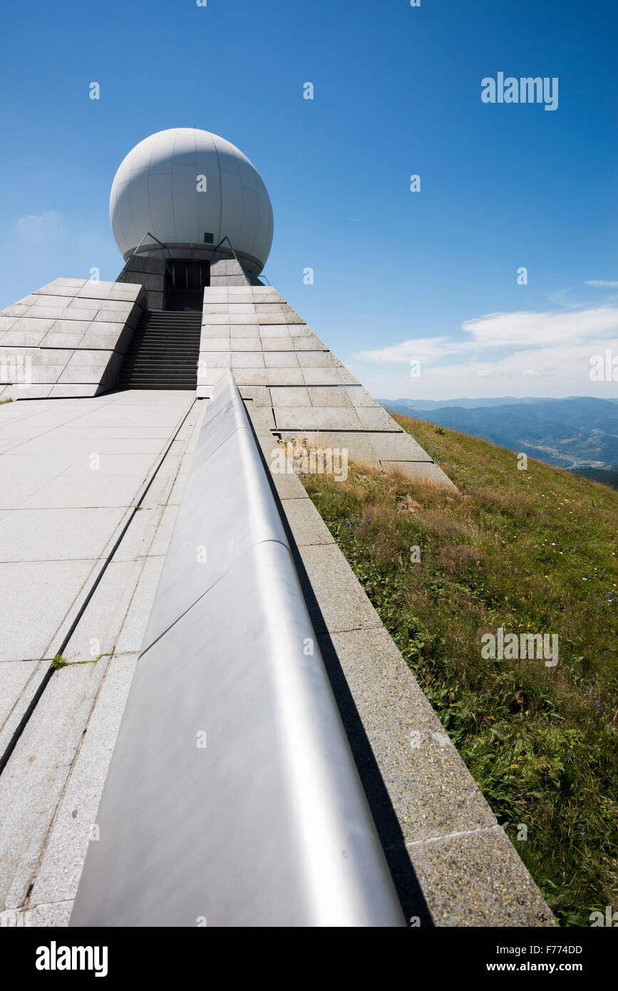 Radar station, Grand Ballon, Great Belchen, Alsace, Vosges, France Stock Photo