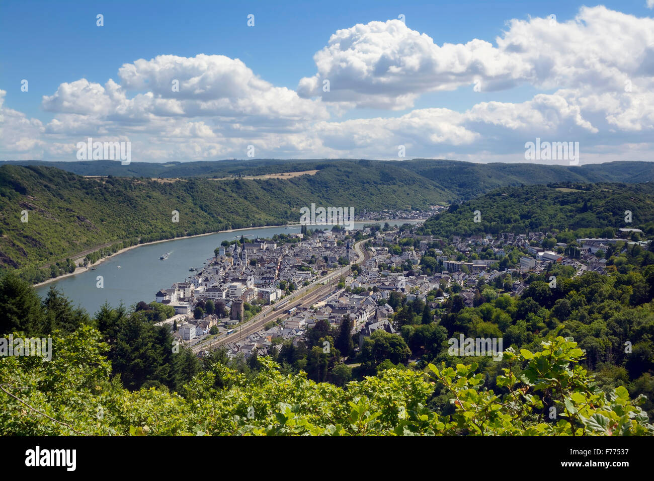 View of Boppard, Rhine Gorge, Rhineland-Palatinate, Germany Stock Photo
