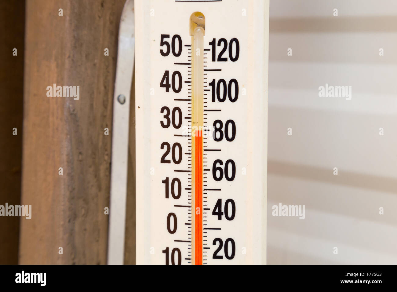 A Large Wall-mounted Mercury Temperature Gauge Stock Image - Image of heat,  meteorology: 59464323