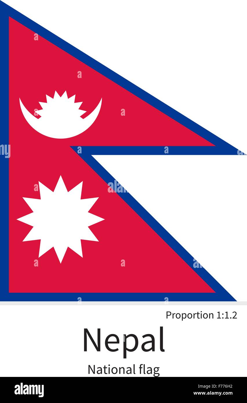 National flag of Nepal with correct proportions, element, colors Stock Vector Image & Art Alamy
